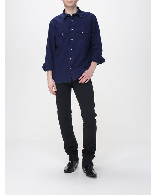 Tom Ford Blue Cotton Denim Shirt for men
