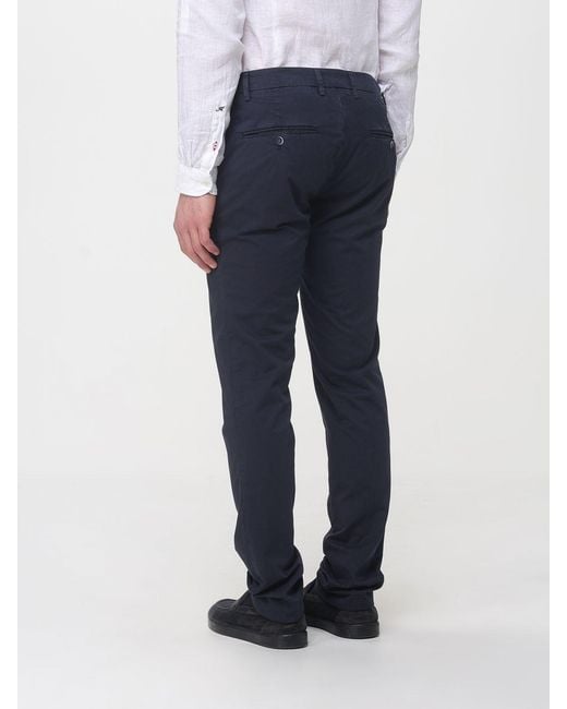 Mason's Blue Stretch Cotton Chino Trousers for men