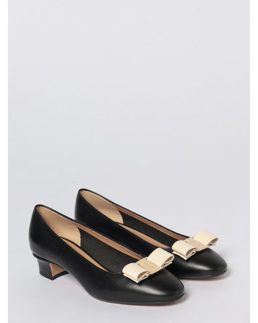 Ferragamo Black Vara Bow Pumps