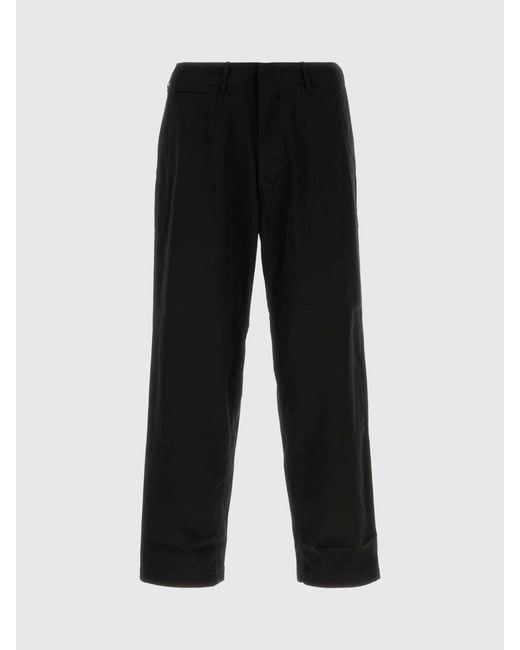 Nanamica Black Slim Fit Cotton Blend Chino Trousers With Belt Loops for men