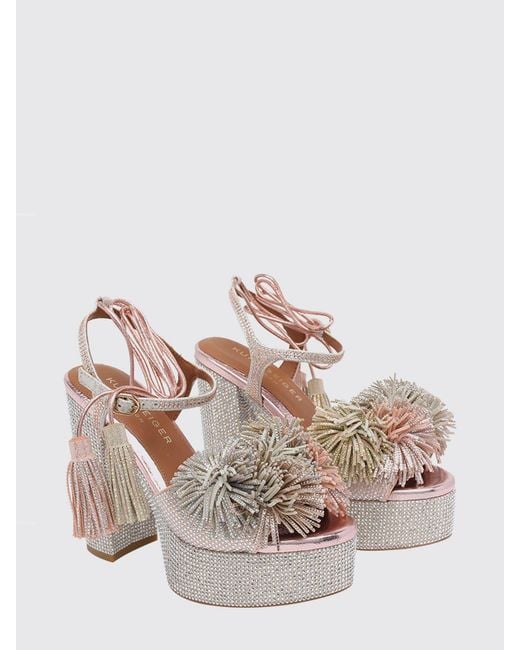 Kurt Geiger Multicolor Pom Pom Platform Sandal
