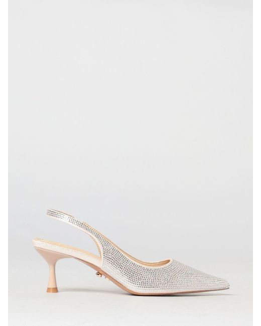 Twentyfourhaitch Natural Phuket Satin Slingbacks With Rhinestones
