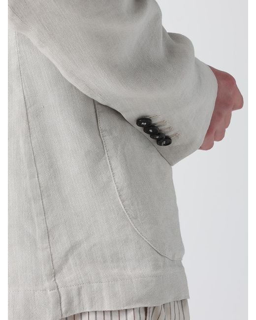 Barena Gray Single-Breasted Linen Blend Blazer