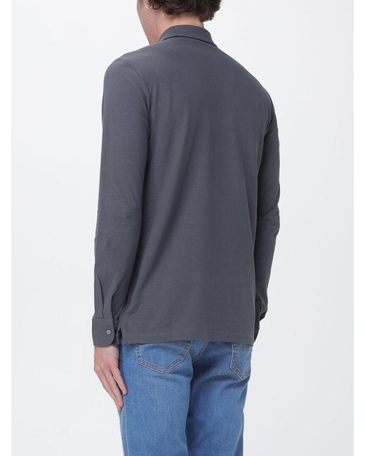 Zanone Blue Cotton Polo Shirt for men