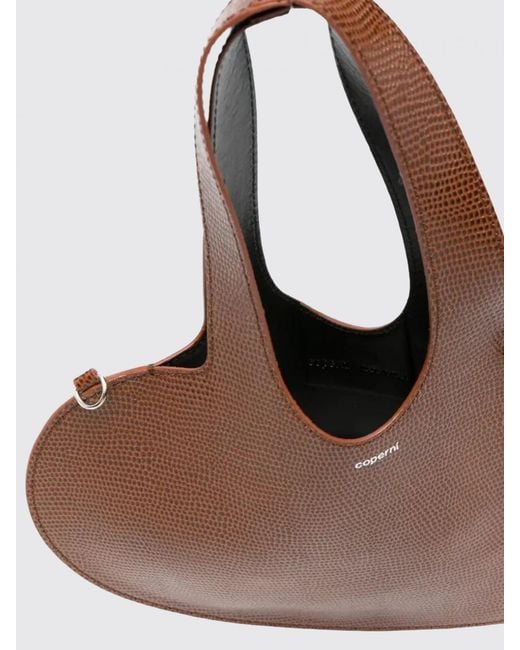 Coperni Brown Heart Lizard Print Leather Bag