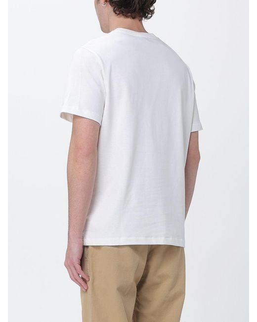 A.P.C. White Organic Cotton T-Shirt With Logo for men