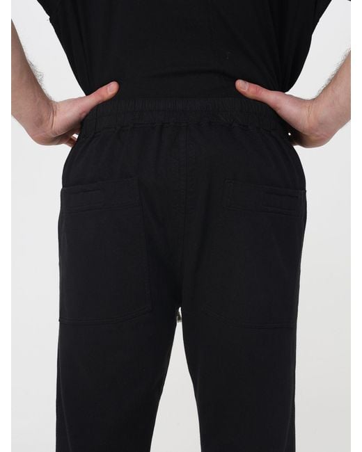 Rick Owens Black Cotton Trousers for men
