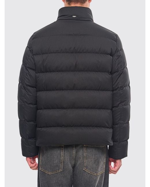 Herno Gray High Neck Quilted Down Jacket for men