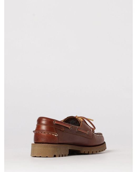Sebago Brown Ranger Leather Boat Loafers for men