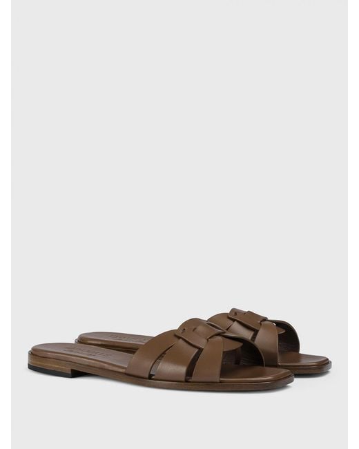 Doucal's Brown Leather Mules