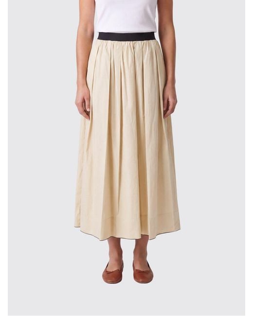Tela Natural Cotton Pleated Midi Skirt