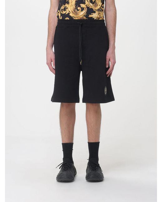 Versace Jeans Couture Black Cotton Sport Shorts for men