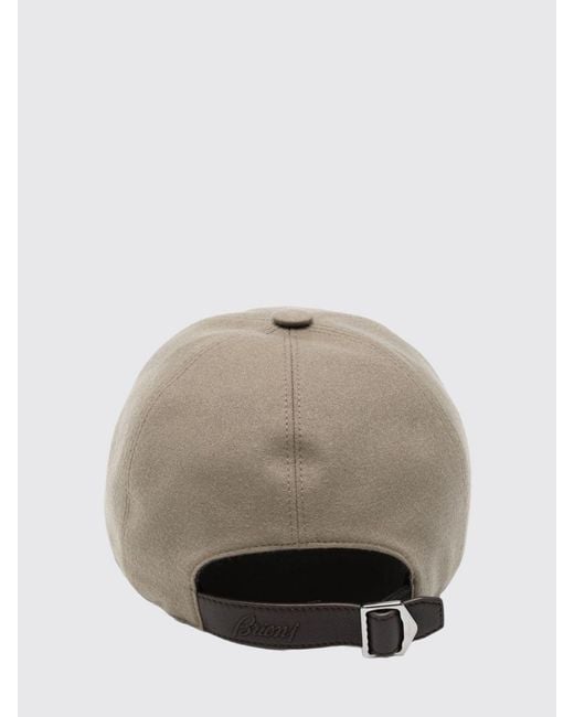 Brioni Natural Cotton Baseball Cap With Tone-On-Tone Logo And Adjustable Strap for men