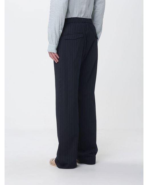 Barena Blue Trinchetto Pinstriped Virgin Wool Trousers for men