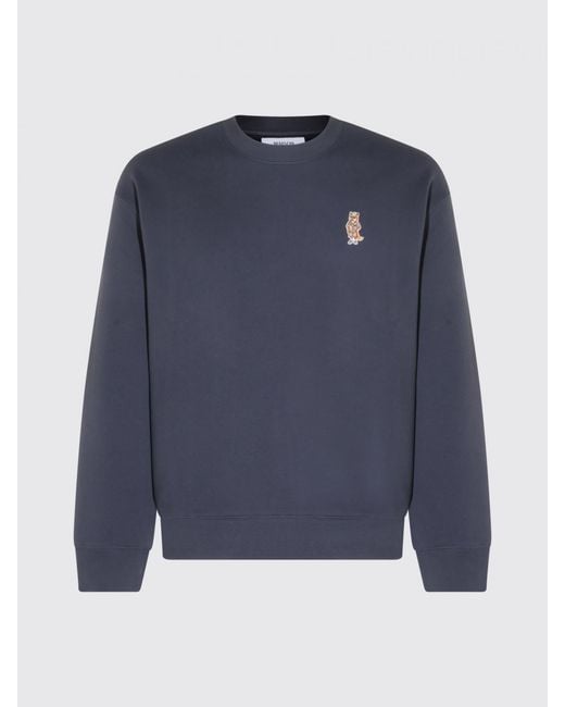 Maison Kitsuné Blue Maison KitsunÉ Cotton Crew-Neck Sweatshirt for men