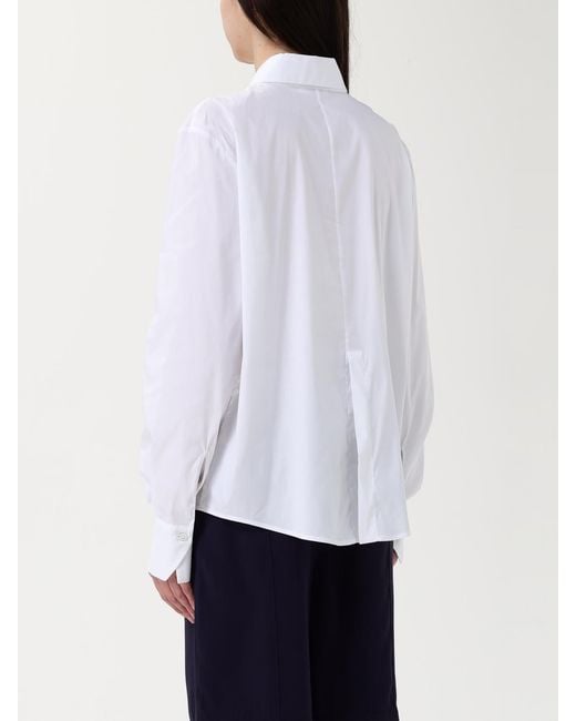 Patrizia Pepe White Longsleeve Cotton Poplin Shirt