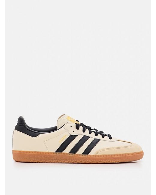 Adidas Originals Natural Samba Leather Sneakers for men