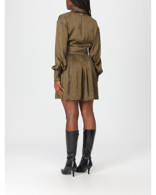 green emerald velvet dress Twinset Green Pleated Shirt Dress