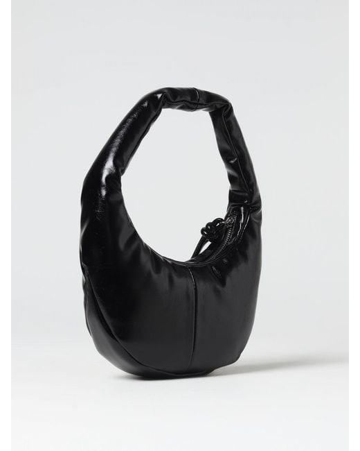 MSGM Black Bag In Natural Grain Synthetic Nappa