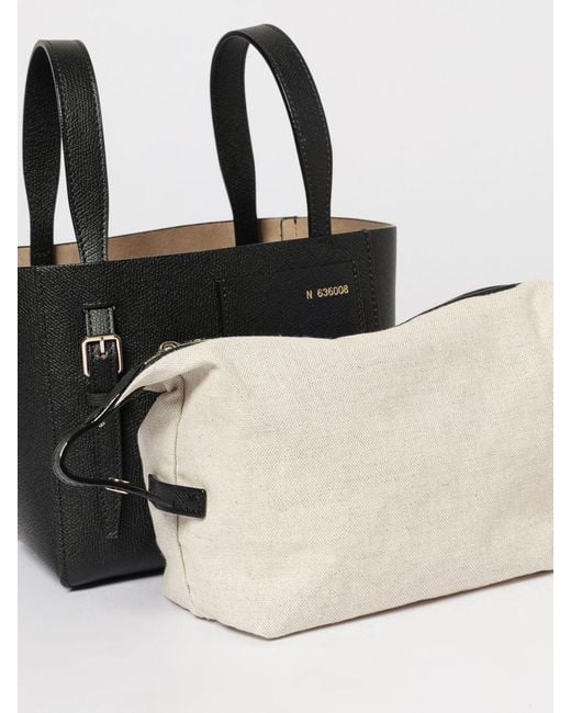 Valextra Black Bucket Mini Grained Leather Bag