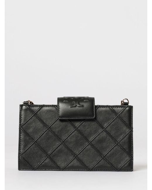 Tory Burch Black Fleming Quilted Nappa Leather Wallet Bag