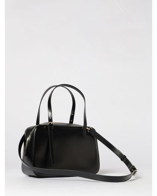 A.P.C. Black Virginie Box Glossy Leather Bag