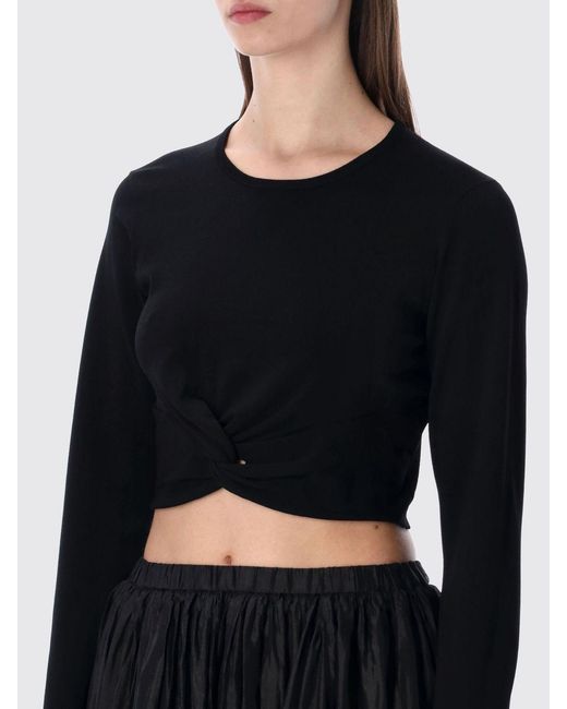 THE GARMENT Black Cropped Stretch Viscose Blend Top