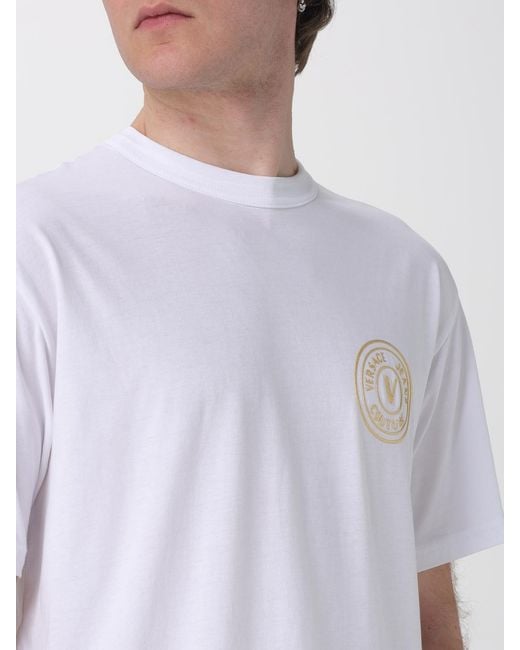 Versace Jeans Couture White Cotton T-Shirt With Logo for men