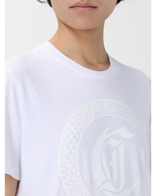 Just Cavalli White Embroidered Logo Tshirt