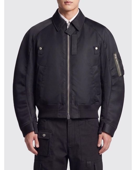 Sacai Blue Oversized Cotton Bomber for men