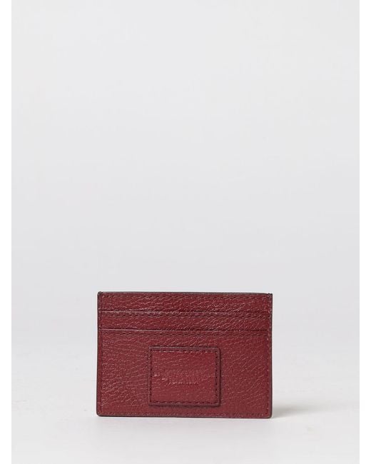 Marc Jacobs Red The Card Case Grained Leather Card Holder