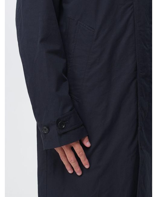 Paul Smith Blue Single-Breasted Cotton And Nylon Blend Trench Coat With Concealed Closure for men