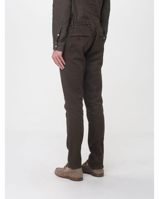 Mason's Black Linen And Cotton Blend Drawstring Trousers for men