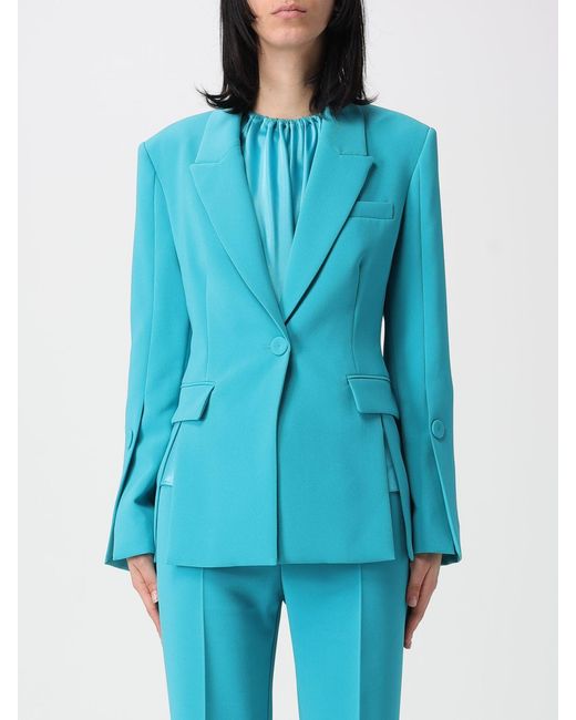Pinko Blue Single Breasted Crepe Blazer