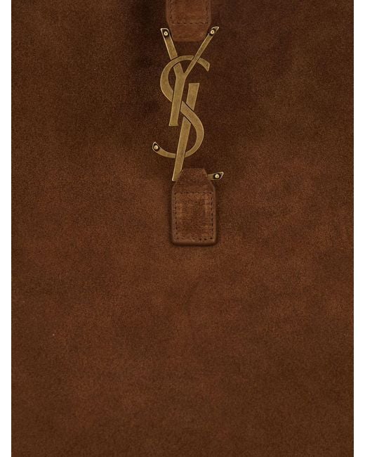 Saint Laurent Brown Le 5 À 7 Bea Suede Shoulder Bag With Ysl Buckle