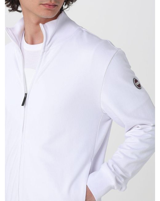 Colmar White Cotton Zip-Up Sweatshirt for men