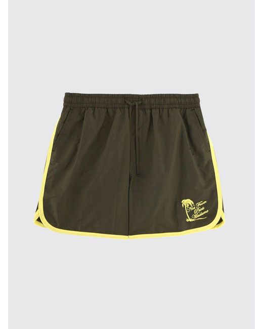Drole de Monsieur Green Technical Fabric Jogging Shorts With Contrast Logo for men