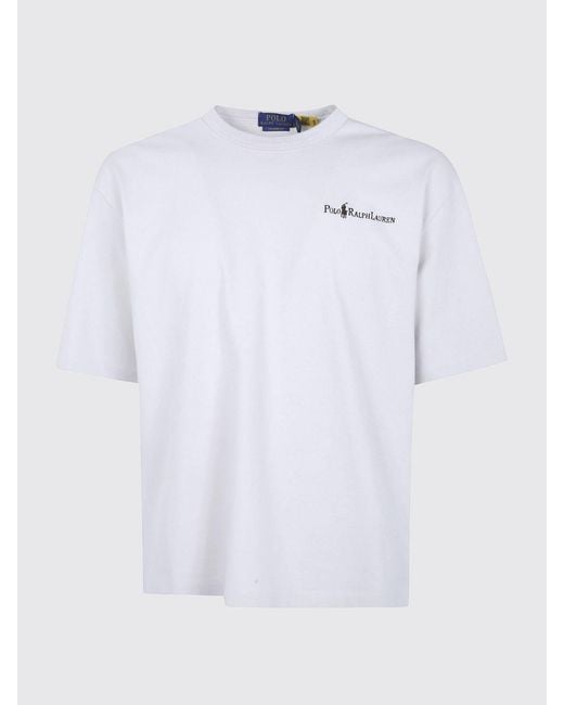 Polo Ralph Lauren Gray Crewneck Cotton T-Shirt With Contrast Logo for men
