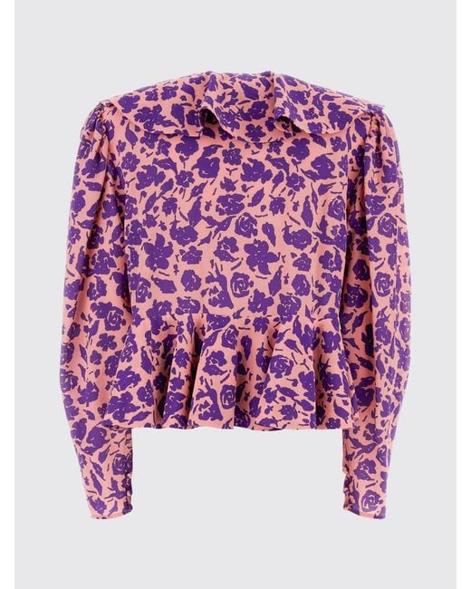 Chloé Red Chlo&Eacute Silk Blouse With Floral Print