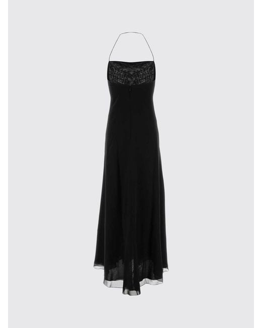 The Row Black Javier Silk Halterneck Gown With Flared Skirt
