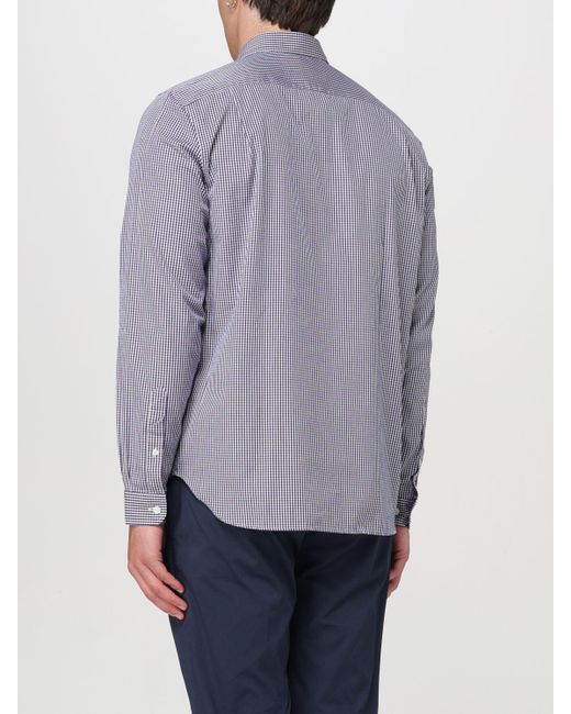 Camicia classica in cotone con motivo vichy di Lacoste in Gray da Uomo