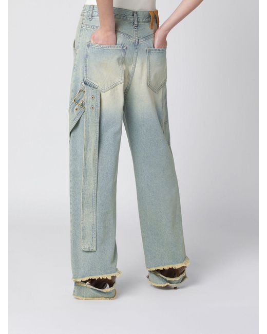 DARKPARK Blue Cotton Baggy Jeans