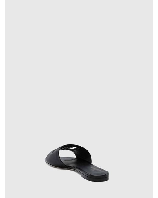Dolce & Gabbana Black Dolce &Amp Gabbana Dg Leather Sandals