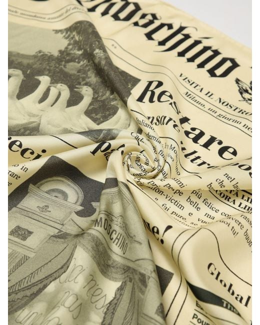 Moschino Couture Metallic Printed Silk Foulard