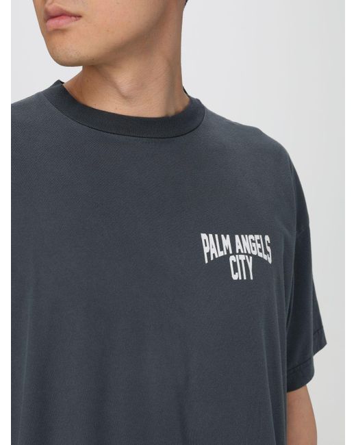 T-shirt basic con mini logo di Palm Angels in Blue da Uomo