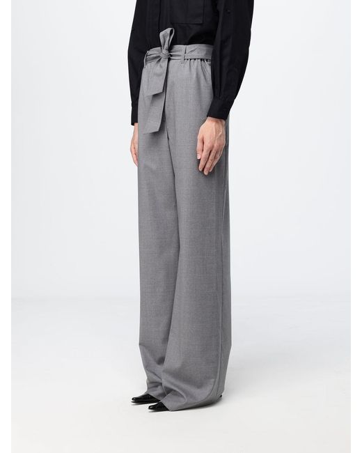 Max Mara Gray Virgin Wool Palazzo Trousers