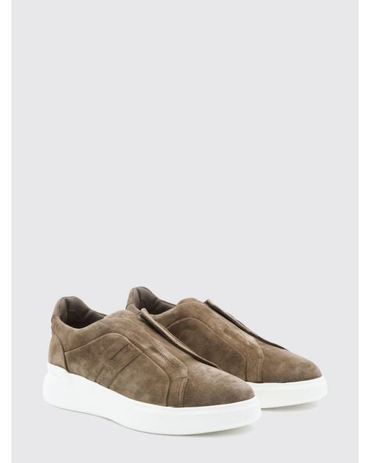 Hogan Natural H580 Suede Slip-On Sneakers With Chunky Sole for men
