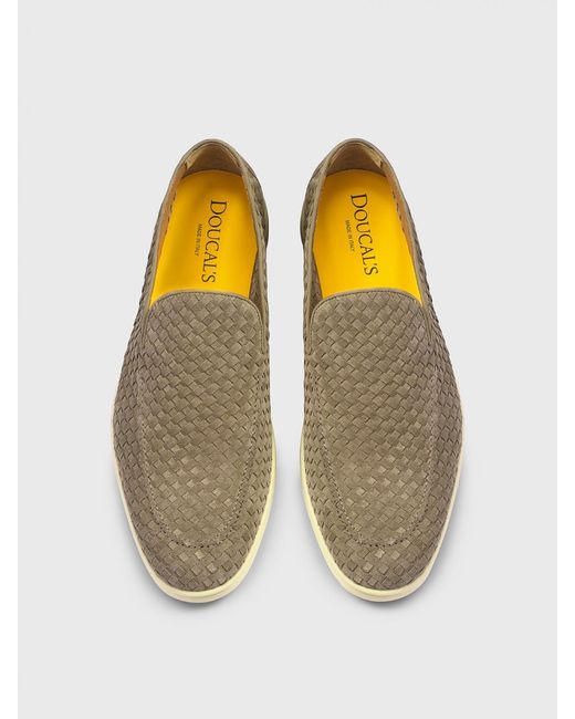 Doucal's Multicolor Woven Suede Loafers for men