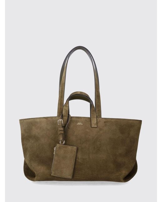 A.P.C. Natural Le Drummer Large Suede Bag