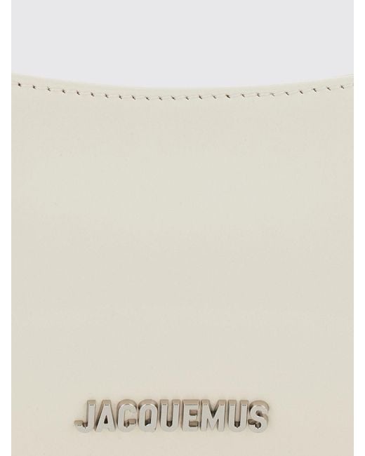 Jacquemus White Le Petit Bisou Patent Leather Shoulder Bag With Chain Handle